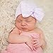 Melondipity Newborn Hospital Hat Purple and Pink - 2 ply Hospital Fabric - Infant Baby Hat Cap with Big Cute Bow Beanie