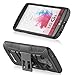 Fosmon STURDY Shock Absorbing Dual Layer Hybrid Holster Cover Kickstand Case for LG G3 - Retail Packaging (Black)
