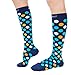 CompressionZ 20-30 mmHg Compression Socks Men & Women - Knee High Support Stockings (Ocean Dots, Small)