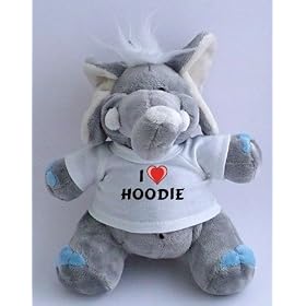 Elephant Plush Toy with I Love Hoodie T-Shirt
