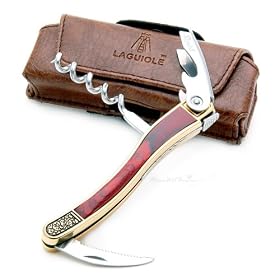 Laguiole Waiter's Corkscrew with Leather Case - Rosewood 