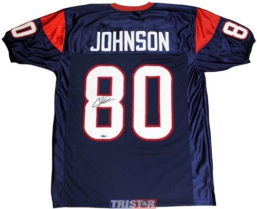 Andre Johnson Autographed/Hand Signed Houston Texans Custom Blue Jersey