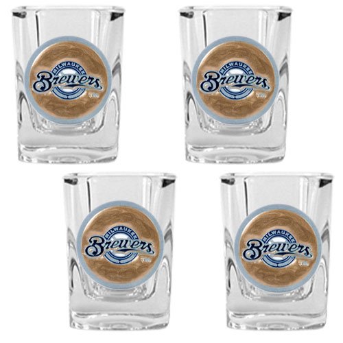 Milwaukee Brewers MLB 4pc Square Shot Glass Set