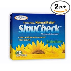 Enzymatic Therapy Sinucheck 40 Soft Gels, 0.05 lbs Boxes (Pack of 2)