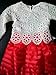 WEONEDREAM Baby Girls' Party Dress with Long Sleeves Striped Crochet Flower Patchwork 5T (130, White red)