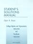College Algebra and Trigonometry Third Edition and Precalculus Third Edition Student's Solutions Manual