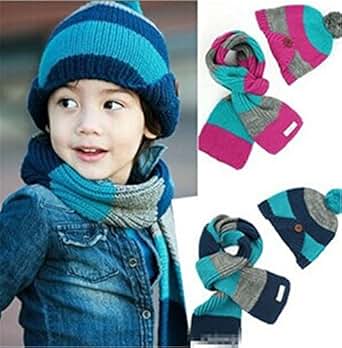 656 New baby headband and scarf 207   Beanie   Scarf Set with One Free Baby Headband (Navy Blue): Clothing 