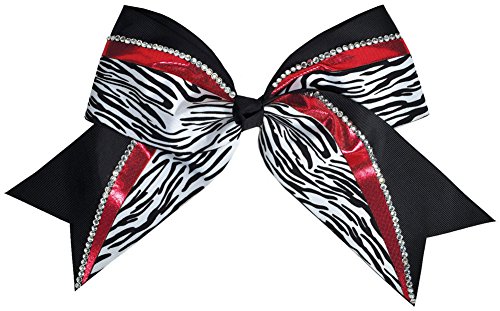 Chasse Women's Rhinestone Jumbo Zebra Print Hair Bow