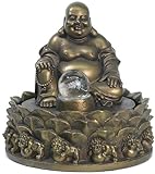 Happy Buddha Table Top Fountain, Bronze Finish
