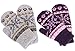 Women Snowflake Winter Knit Mittens Gloves, Purple/Light Grey Snowflake