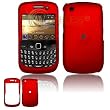 Red Rubber Feel Snap-On Cover Hard Case Cell Phone Protector for BlackBerry Curve 8520 Gemini