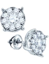 Real Diamond Earrings 0.35CTW DIAMOND SEVILLE EARRINGS White-gold 14K