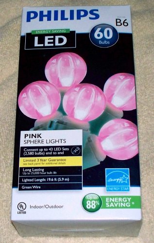 51xxfxQTylL Philips 60ct. LED Smooth Sphere String Lights   Pink Bulbs
