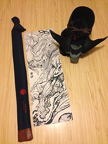 Thunder God Towel, 37.4'x13.8' (95cmx35cm) Tenugui for Budo Karate Jyudo Kendo, Sports Towel, Yuxinzhenpin-005