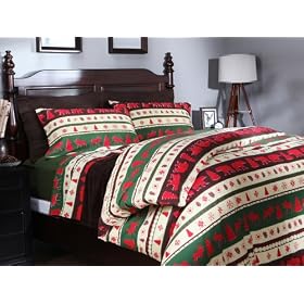 Pinzon 160-Gram Printed Flannel Duvet Cover Lodge Style