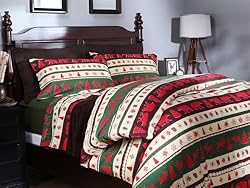 Pinzon 160-Gram Printed Flannel Full/Queen Duvet Cover, Lodge