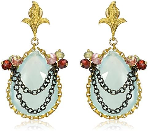 Azaara "Romantic" Arabella Blue Chalcedony Drop Earrings