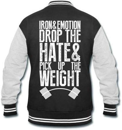 Spreadshirt Men's Drop the hate Sweatshirt Jacket, black/heather gray, S