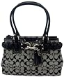 Coach Signature Hamptons Carryall Tote Handbag, Black/ White