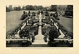 1914 Print American Cottage Gardens Flowers Child Paths Fence Fountain Landscape - Original Halftone Print