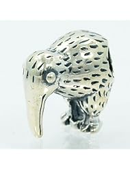 .925 Sterling Silver " Kiwi " Charm Bead Compatible with Pandora Chamilia Kay Troll Bracelet