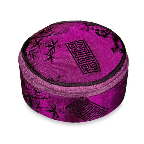 Travel Jewelry Case - Silk Jacquard (Fuchsia)