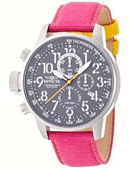 Invicta Force Lefty Crown Chronograph Grey Dial Fuschia Fabric Unisex Watch 12072