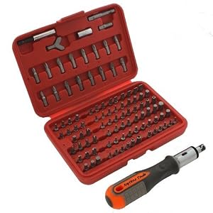 Anytime Tools 100+1 Piece Tamper Proof security Screwdriver Bits and 1 4 Reversible... by 