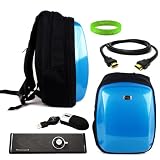Laptop Computer Accessories from VanGoddy Presents This Kroo Carbon Fiber Look Blue EVA Shell Backpack for ASUS U53Jc 15 Inch Notebooks + VanGoddy LIVE*LAUGH*LOVE Wristband + Supertooth Disco Bluetooth Speaker + Retractable USB Mouse + 6 Foot HDMI Cable