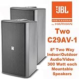 JBL C29AV-1 Indoor Outdoor 600 Watt 8 Mountable 70V Speakers New