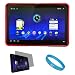 Red Durable 2 Piece Protective Rubberized Crystal Hard Case Cover for Verizon Wireless New Motorola Xoom Multi-Touch Tablet (Android 3.0 Honeycomb Platform) + Package also inclues a Anti-Glare Clear Screen Protector for the Motorola XOOM Wireless Tablet + SumacLife TM Wisdom Courage Wristband