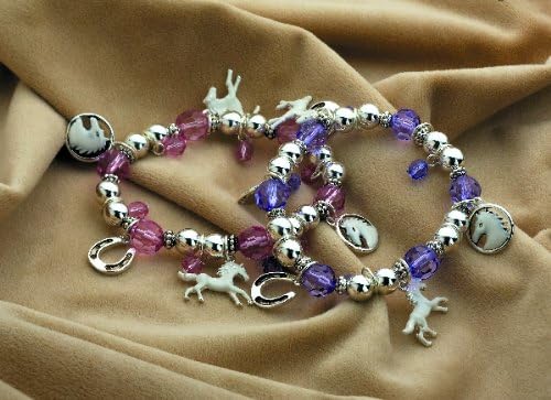 White Horse Bracelet w/Charms