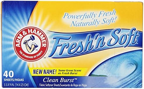 Arm &amp; Hammer Dryersheet Clean Burst, 40 Count - 2 Pack