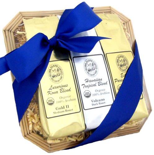 Occasion Hanukkah Coffee Sampler Ground:All Occasion, Hanukkah Blue, Kona Blend Coffee Sampler Gift, Ground Coffee, Brews 36 Cups