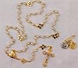 Reconciliation Rosary - 18in. Gold Plated Chain - Solid Construction - IMPORTED FROM ITALY