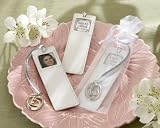 Mis 15 Anos Leather Photo Bookmark in Sheer Organza Pouch (Set of 6) - Baby Shower Gifts & Wedding F