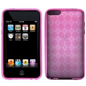 GTMax Durable Gel Skin Protector Case - Pink Checker For Apple iPod Touch 8GB 32GB 64G 3rd 3G Generation NEWEST MODEL