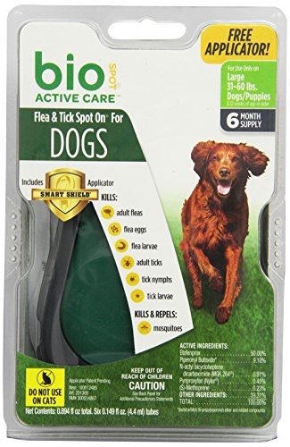 Bio Spot Active Care Flea & Tick Spot On With Applicator for Large Dogs (31-60 lbs.) 6 Month Supply