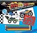 Designing Star Race Car Design Sketch Pad with Colored Pencils