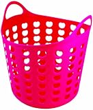 Elliott's Funky Cleaning Plastic Laundry Basket, Pink
