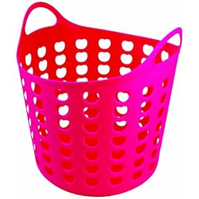 Elliott's Funky Cleaning Plastic Laundry Basket, Pink