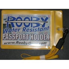 Yellow Water Resistant Passport Holder with Lanyard