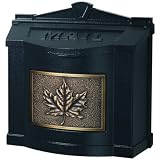 Gaines Leaf Design Wall Mount Mailbox - Black Antique Bronze