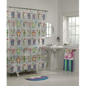 Alex Kids Monster Showers Vinyl Shower Curtain