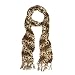 Elegant Leopard Animal Print Scarf with Fringe - Different Colors Available, Brown