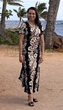 Elegant Column Long Dress - Fern Leaf Garden Hawaiian Aloha Figure-Hugging Evening Dress - Regular  Plus Size