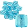 Crystal Blue Silver Foil Murano Glass Bracelet Loose Beads