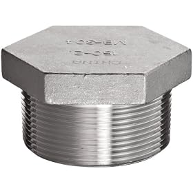 Merit Brass K417H-04 Hex Head Plug, 1/4" NPT Male, Class 150 304 Stainless Steel Cast Pipe Fitting