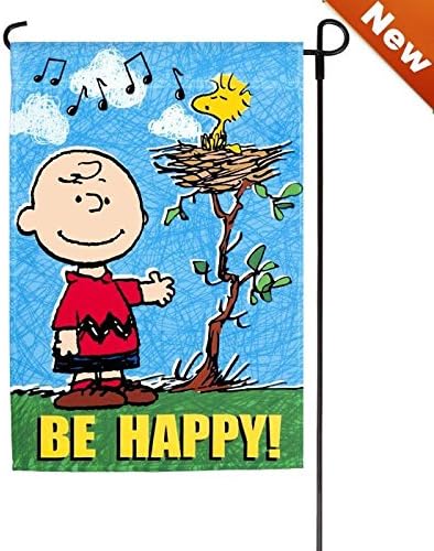 Peanuts BE HAPPY Garden 12" x 18" Flag Snoopy