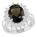 Sterling Silver Smoky Quartz and White Sapphire Ring